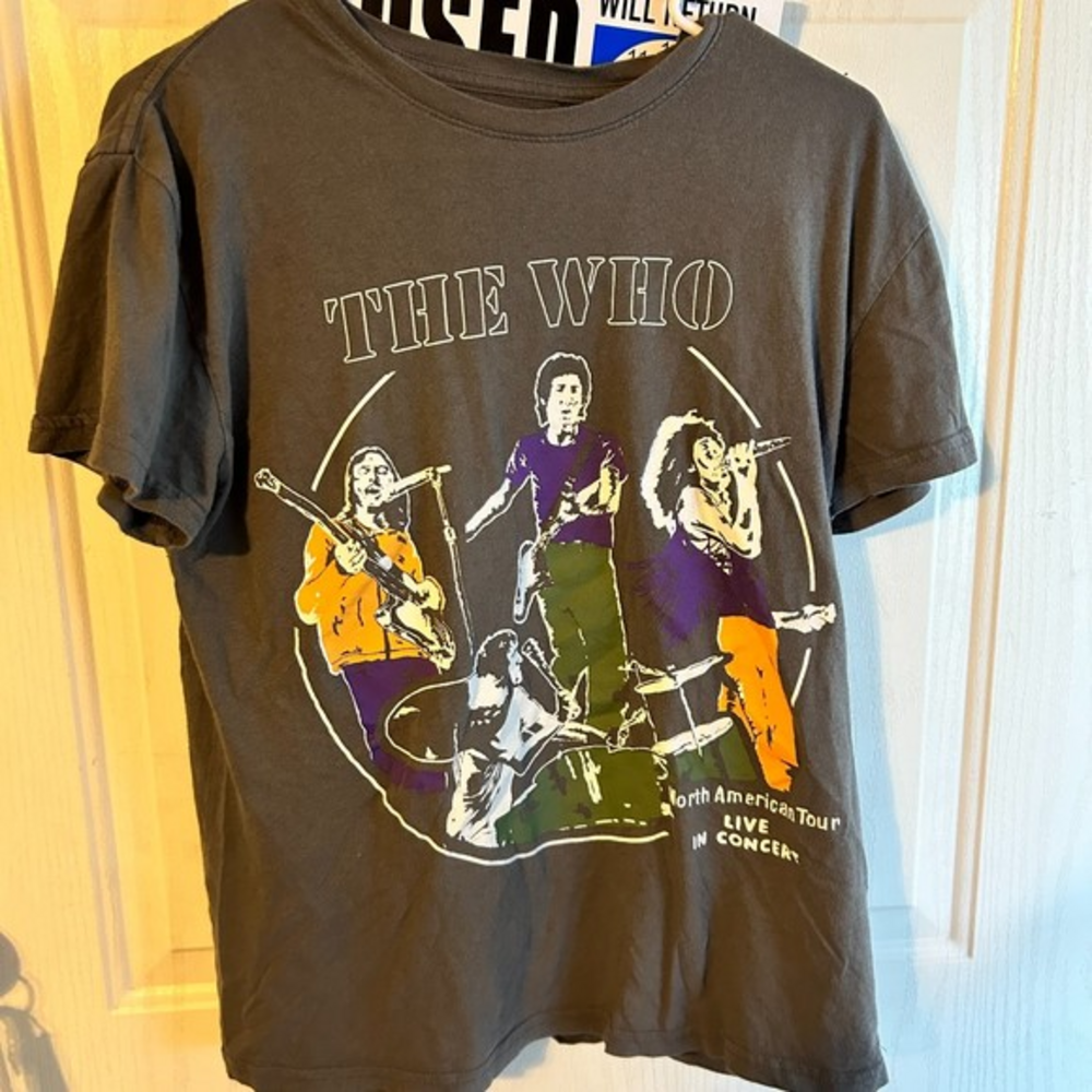 The Who Shirt Womens  L Gray‎ Graphic Concert Tee 100% Cotton